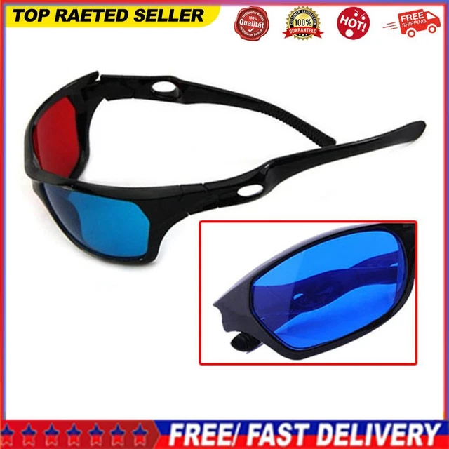 Red Blue Plasma TV Movie Dimensional Anaglyph Framed 3D Vision Glasses