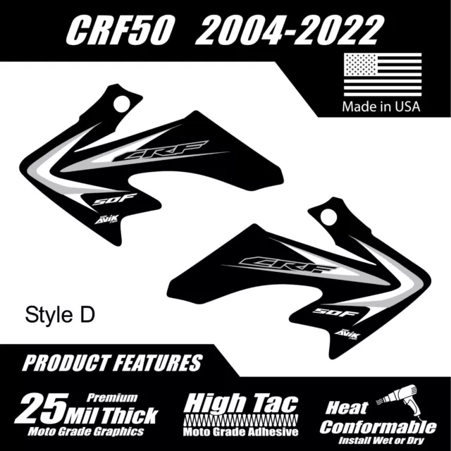 CRF50 Shroud Graphics Red 2004-2022 Style D black FREE SHIPPING!!!