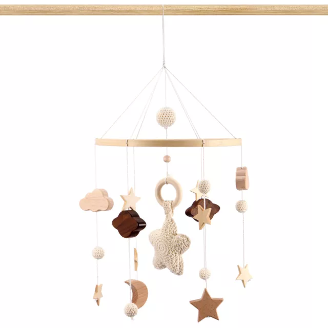 Baby Crib Mobile Boho Baby Nursery Mobiles Hanging Crib Ceiling Mobile Wooden✉