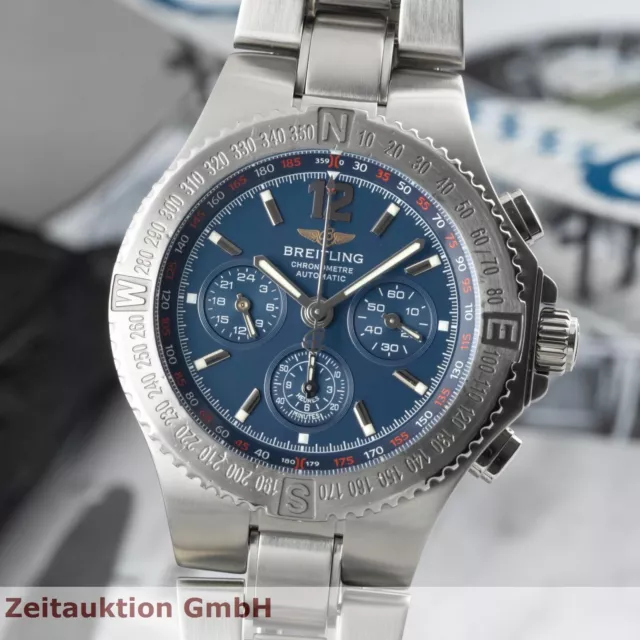 Breitling Hercules Chronograph Blue Dial Automatik Edelstahl Herrenuhr R. A39362