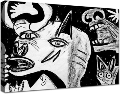 Quadri Moderni Pablo Picasso La Guernica Stampa su Tela Canvas XXL Soggiorno 120x70 cm 
