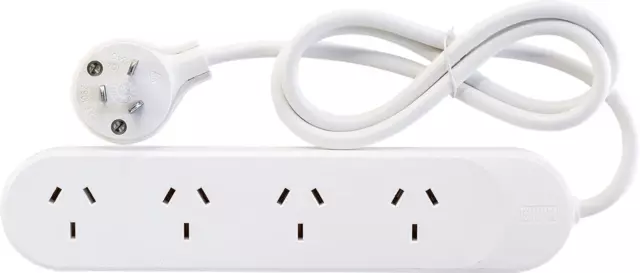 4 Outlet Power Board Individually Switch Surge Protected Powerboard AU