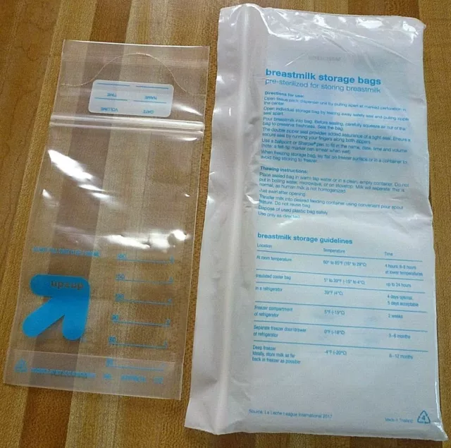 Up & Up Breast Milk Pre-Sterilized Freezer Safe Storage Bags 75 Count New No Box