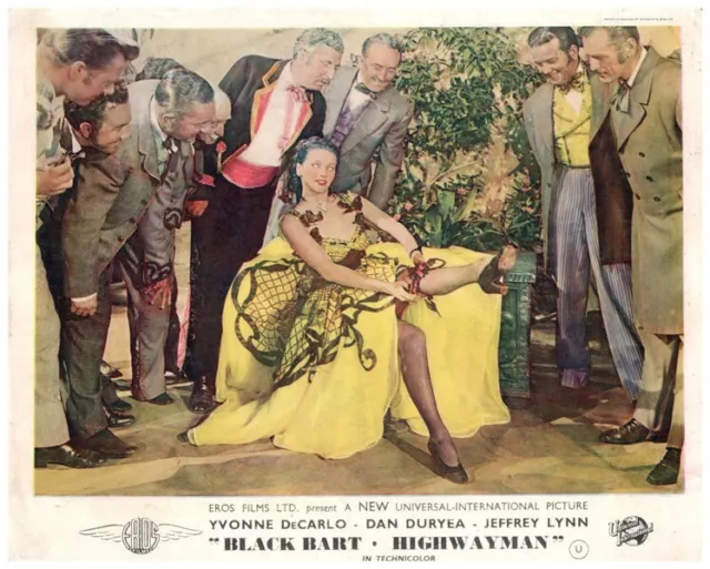 Black Bart Highwayman Original Lobby Card 1948 Yvonne De Carlo stockings