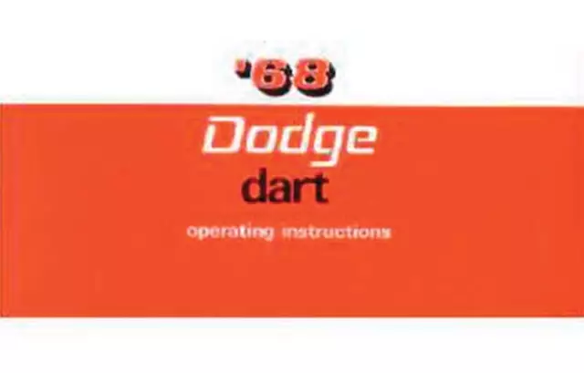 1968 Dodge Dart Owners Manual