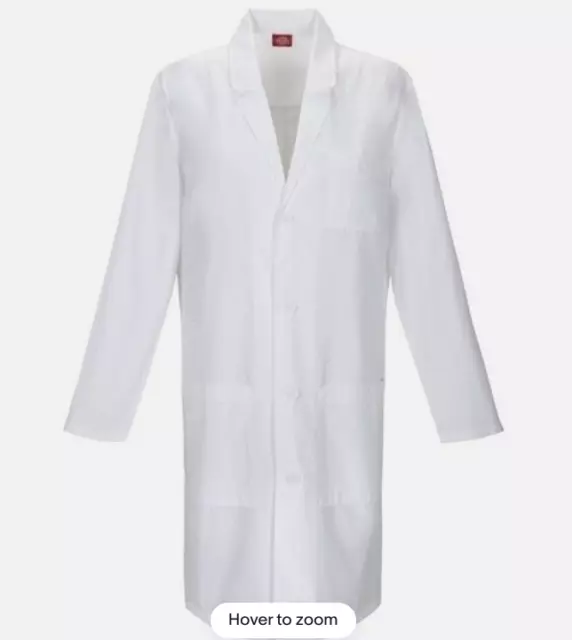 Dickies Every Day Scrubs Lab Coat Unisex Men's 2XL 83403 White - New