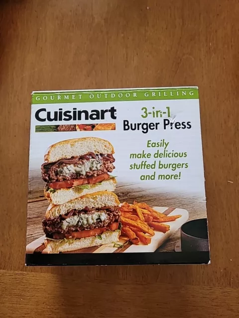 Cuisinart CSBP-100 3-in-1 Burger Press Patty Maker Burgers Sliders Stuffed NEW