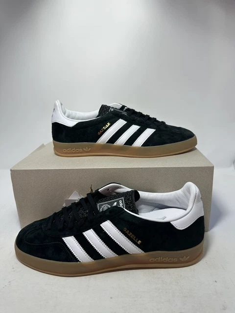 adidas gazelle black white gum