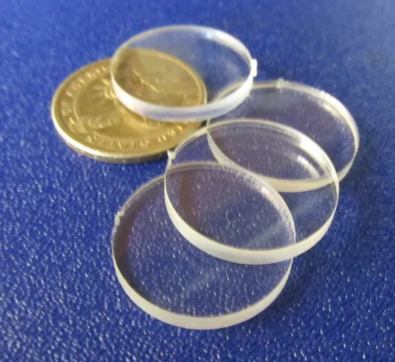 1/8" (.118") Thick x 1.00" Diameter Acrylic Circle Disc Clear 50 Pcs