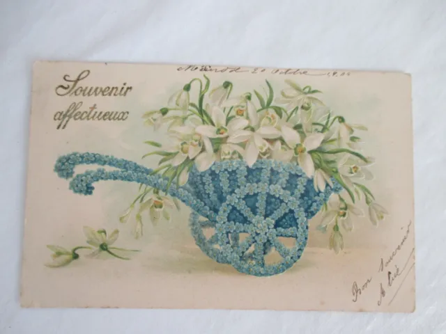 Cpa Fantaisie Carte Postale Ancienne Ev 1906  Souvenir Affectueux Gaufree Brouet