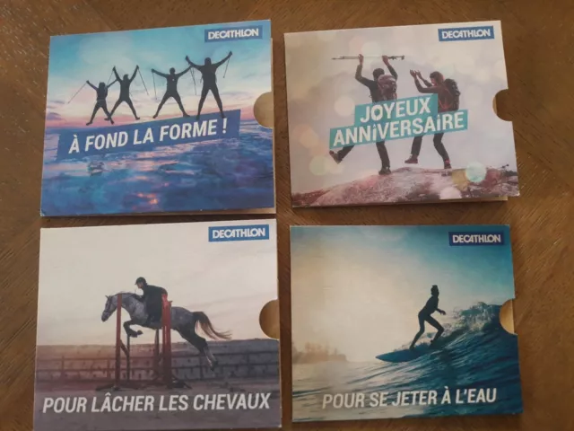 4 Cartes cadeau Gift card France DECATHLON 2022 dans encart TTB