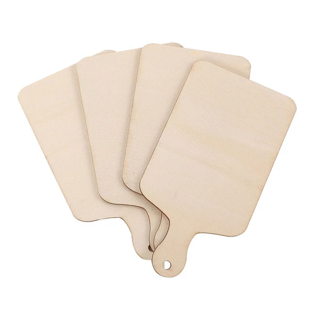 4 piezas mini tablas de cortar interactivas para niños artesanales de madera para el hogar T