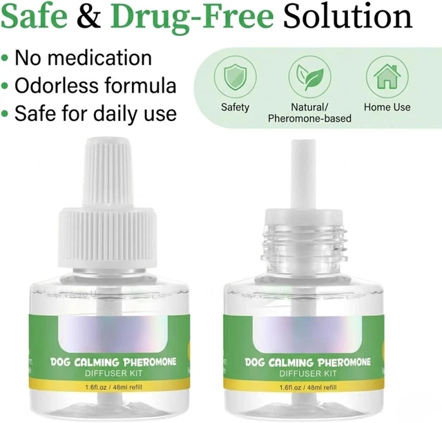DOG CALMING PHEROMONE Diffuser Refill 48ml (2 Pack) – 30 Day Stress ...