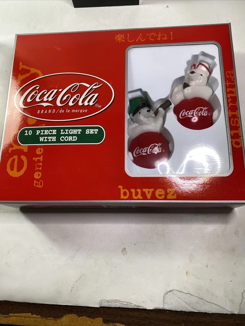 Coca-Cola Patio Christmas Tree Light Set - 10 Polar Bears New In The Box