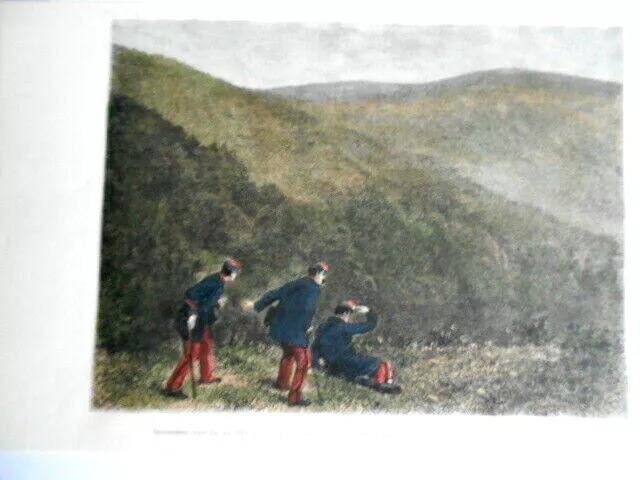 ALSACE woodcut in colors CUSTOMS at the Large BALLON 1889