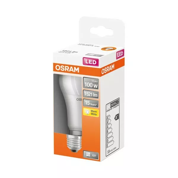 OSRAM - Led std dépolie radiateur 13w e27 1521lm 2700K chaud bte 1