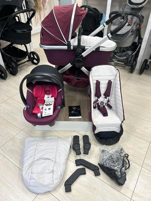 ICandy Peach Full Travel System With Brand New Cybex Aton 5 Car Seat In Damson