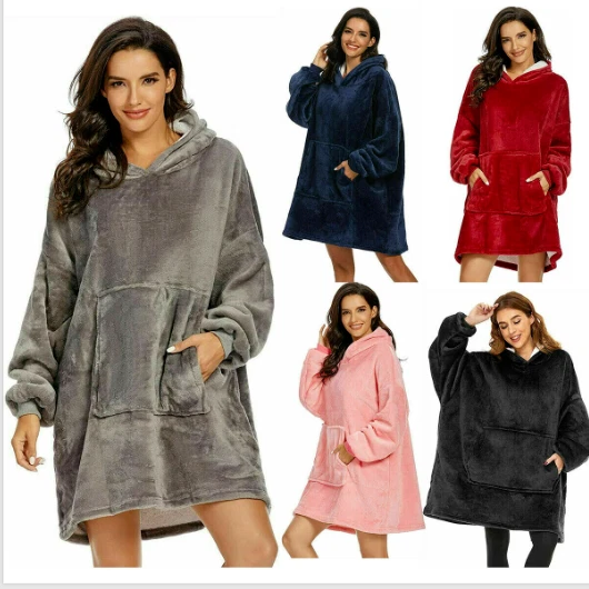 Catalonia Classy Felpa con cappuccio coperta oversize in sherpa
