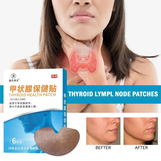 6 piezas parche de tiroides drenaje ganglios linfáticos parche de desintoxicación cuello/calefacción eficaz T3N9