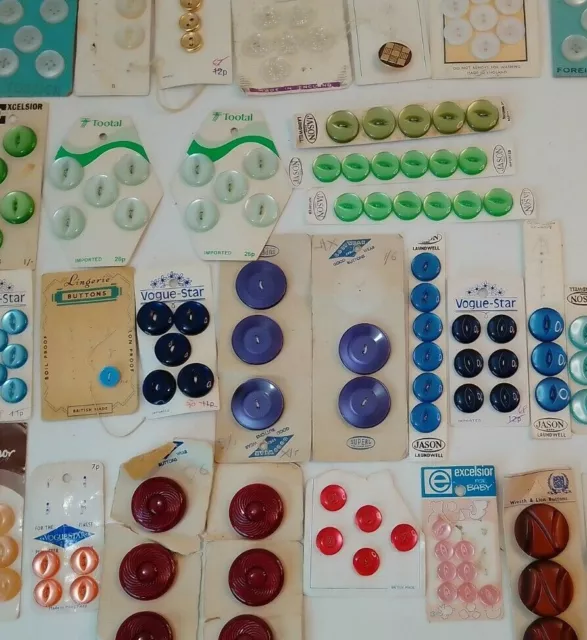 Vintage Carded Buttons Choose Colour Bundle from Drop Down List Knitting Sewing