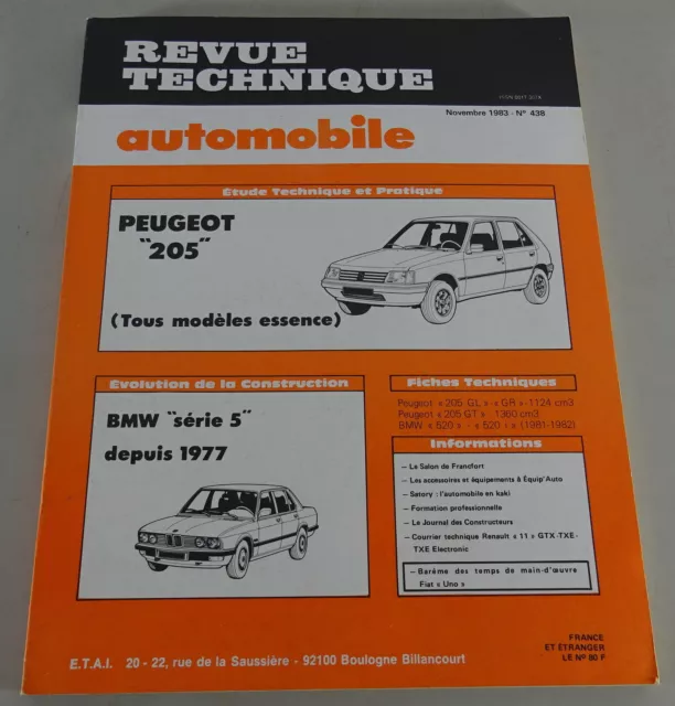 Reparaturanleitung Revue Technique BMW 5er E28 518 - 535 Stand 11/1983