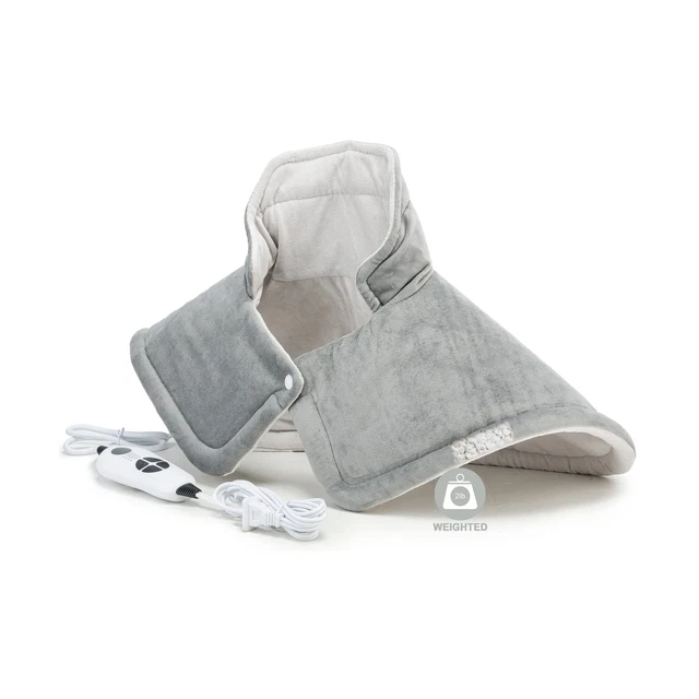 Almohadilla térmica ponderada - Almohadillas para cuello y hombros, 2 libras eléctricas grandes con calefacción...