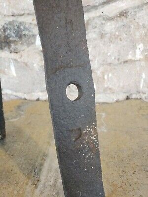 Antique c. 1800 Forged Wrought Iron Hanging Trammel & Hook Fireplace Tool 31" 3