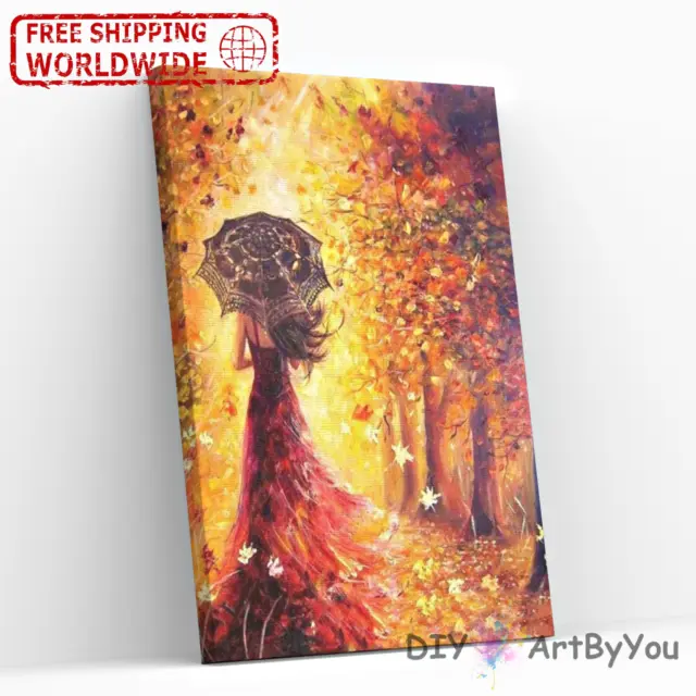 Abstract Paint By Numbers Canvas Art Draw Painting Oil Kit Home Decor Woman