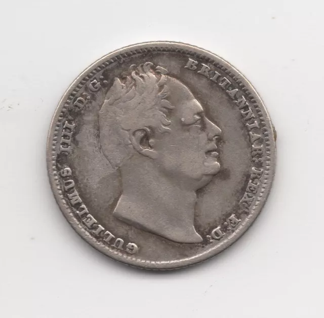 1834 Great Britain William IV - Six Pence - Scarce Vintage Silver Coin - Details