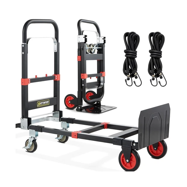 2025 UPGRADED CONVERTIBLE Hand Truck Dolly Cart, Heavy Duty 3 in 1 Hand