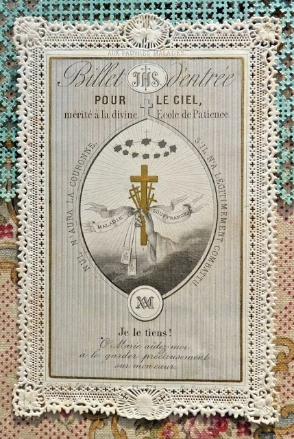 IMAGE PIEUSE canivet billet d'entree pour le ciel / aux pauvres malades EUR 5,00 - FR