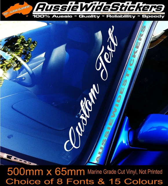 500MM CAR 4X4 Windscreen STICKER DECAL CUSTOM Vinyl Film Name Lettering