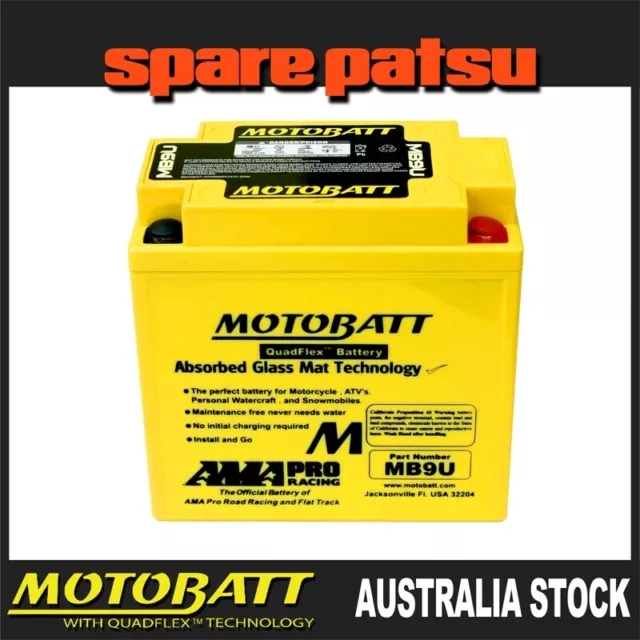 MOTOBATT MB9U AGM BATTERY 12V 11Ah 140CCA SUZUKI GT500 Titan T500 Titan GX400X