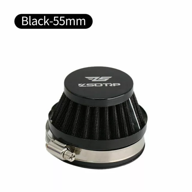 55mm Universal Motorcycle Air Filter Breather Round High Flow Intake Cone UK