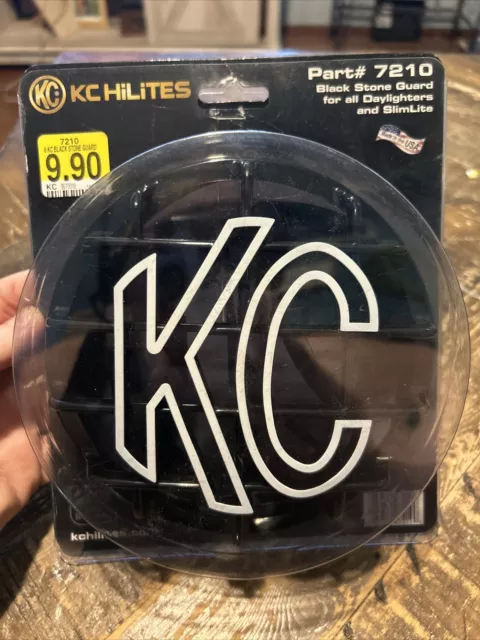 KC HiLites 6" Stone Guard Light Cover Logo Black & White ABS Plastic Round NOS