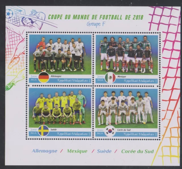 Briefmarken Fussball-WM 2018 - MADAGASKAR - KLB postfrisch Gruppe F