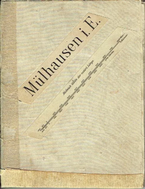 Landkarte von Mülhausen Elsass und Umgebung Mulhouse Frankreich um 1910