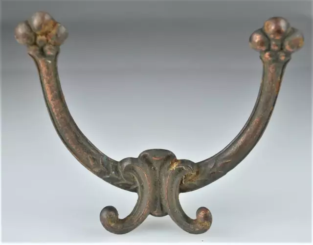 Set Of Antique Victorian Cast Iron Coat Hat Double Hooks (3) -Salvaged Reclaimed