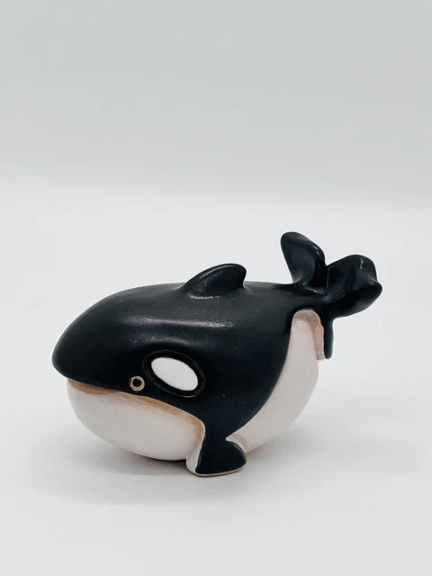 Vintage Artesania Rinconada Kunst Keramik Figur Orca Wal Uruguay Ton Keramik 3