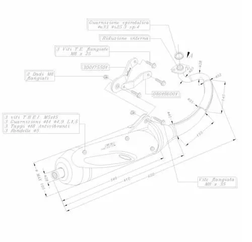 Marmitta Sito Yamaha Aerox 50 Kat