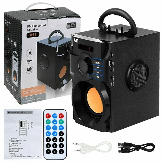 BLUETOOTH SPEAKER PORTABLE Wireless Sound Box FM Radio for Party TV