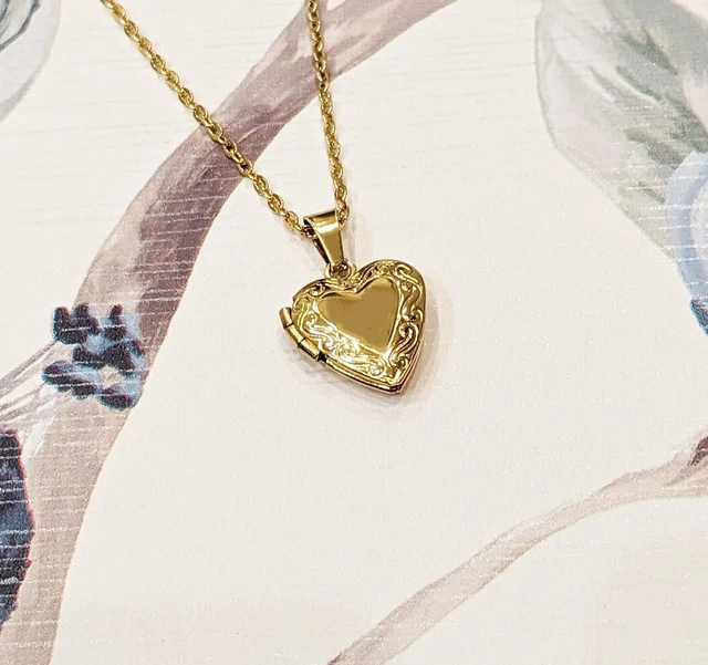 Collier Médaillon En Acier Avec Flacon Photo Souvenir – Longueur 46 Cm, Neuf Avec étiquettes
