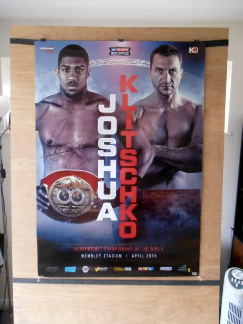 ANTHONY JOSHUA v. WLADIMIR KLITSCHKO : A.J. SIGNED Original Boxing Poster 30D