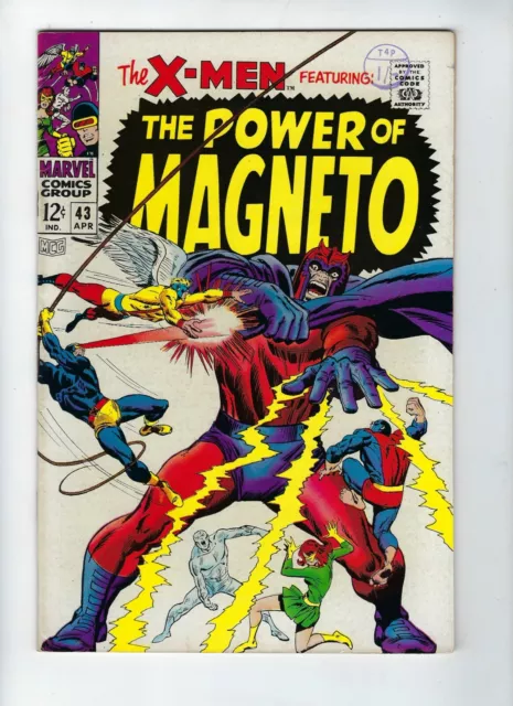 X-MEN # 43 (POWER of MAGNETO Toad Quicksilver & Scarlet Witch apps APR 1968) FN+