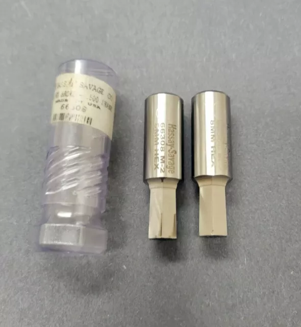 2pc Hassay Savage 8mm Hex Rotary Broach 66308 ½" Shank Dia 1¾" OAL Machinist