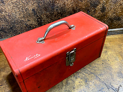 Vintage Red KENNEDY KK 16 RED Tool / Tackle Box  ~ 16" by 7" by 7"