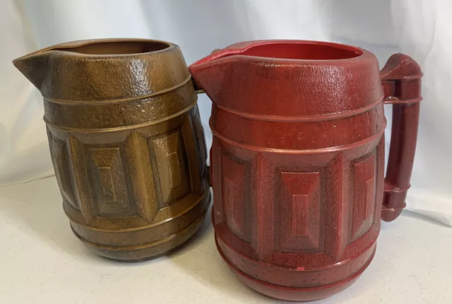 Vtg Rubbermaid Commercial Restaurant Pitcher Red Brown Lot 2.5 Qt  3340