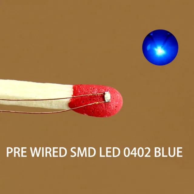 20pcs Pre-wired micro 0.1mm Copper Wire SMD LED 0402 Blue Lights Lamps C0402B