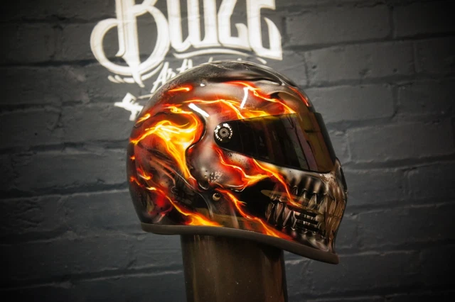 CUSTOM PAINTED /AIRBRUSHED Motorcycle helmet in Ghost Rider design bandit style 589.99 - PicClick UK CUSTOM PAINTED /AIRBRUSHED Motorcycle helmet in Ghost Rider design bandit style 589.99 - PicClick UK