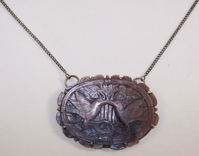 Collier Ancien En Argent Avec Pendentif Vierge - Bijou De Caractère Occasion